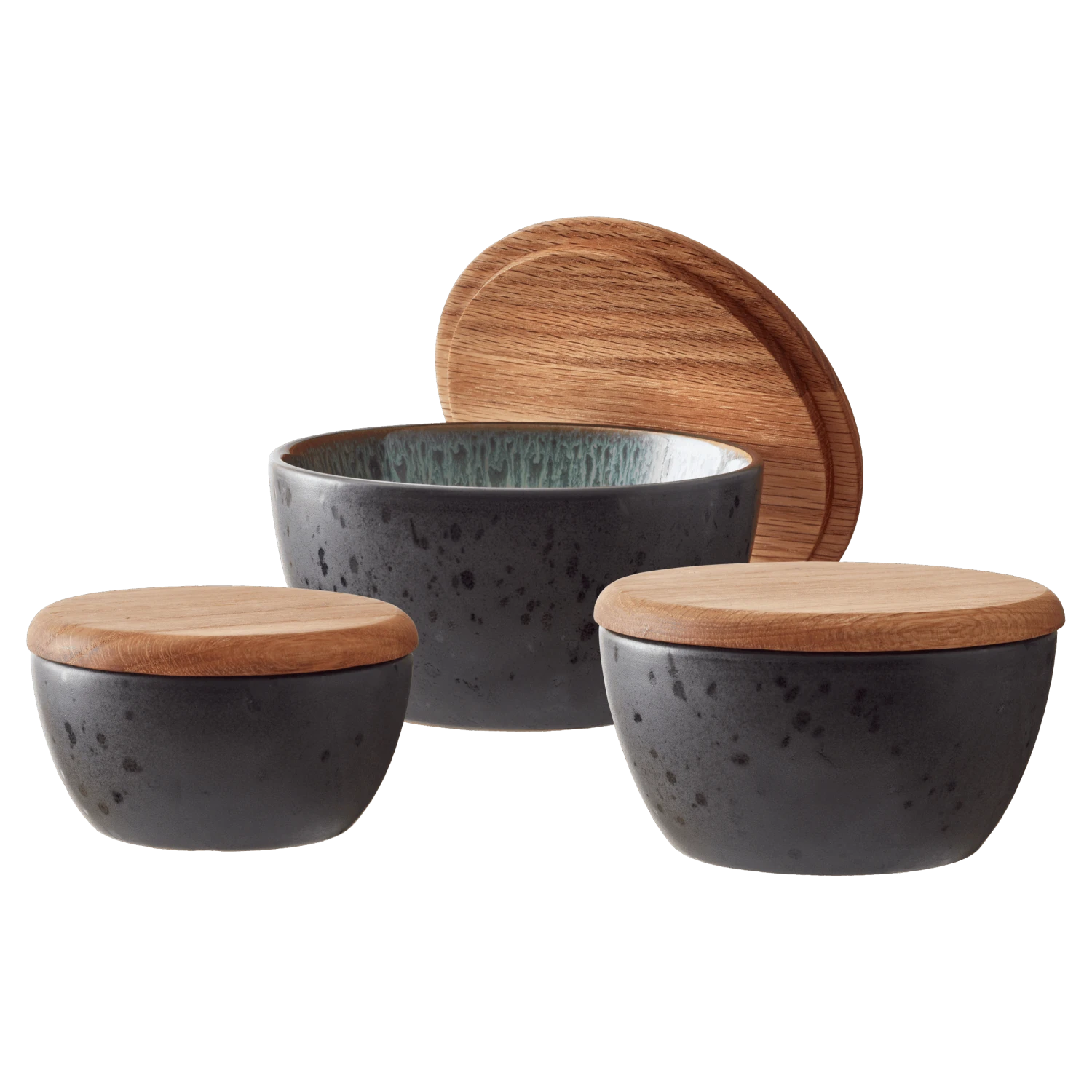 BITZ Schalenset M. Holzdeckel 3 Stck.