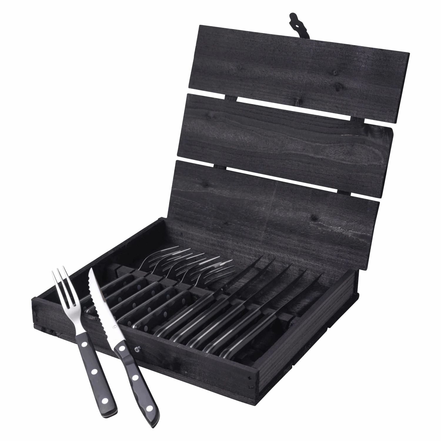 Gense Old Farmer Black Steak Besteck 12 Teile